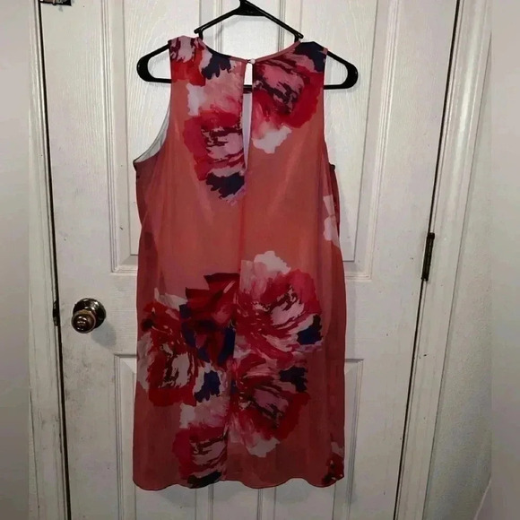 Calvin Klein pink floral sleeveless shift dress size Small - Picture 4 of 5